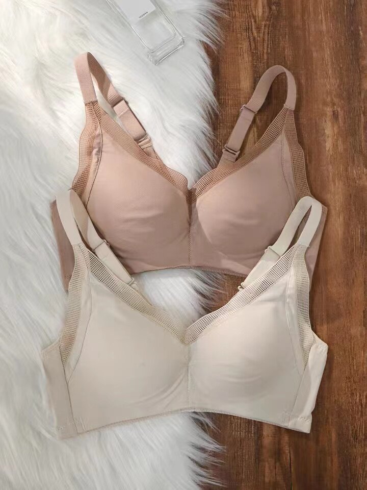 桑蚕丝内衣女夏薄款小胸聚拢收副乳防下垂亲肤透气光面无钢圈文胸