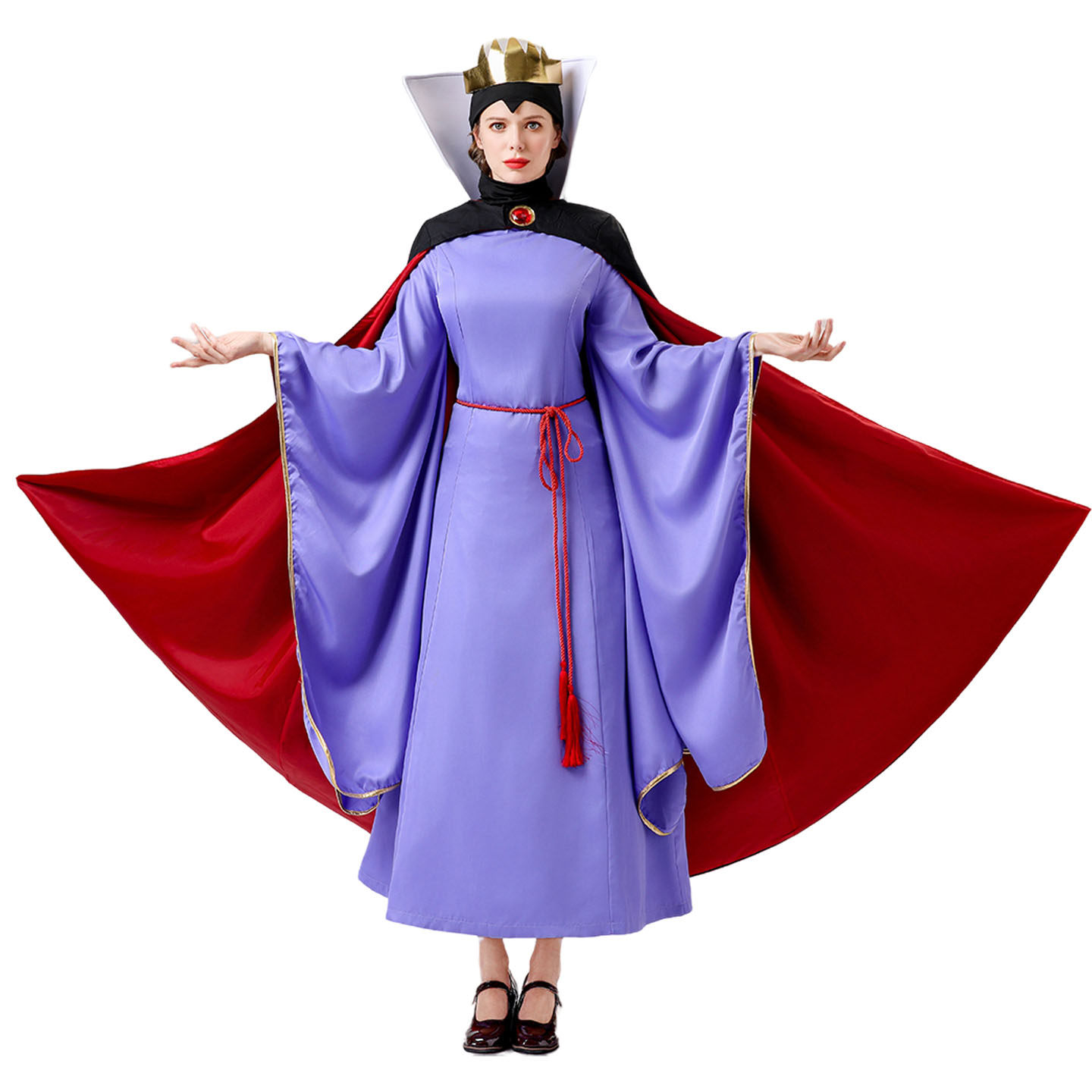 万圣节邪恶皇后cos服女白雪公主后妈毒王后宫廷披风长裙成人派对
