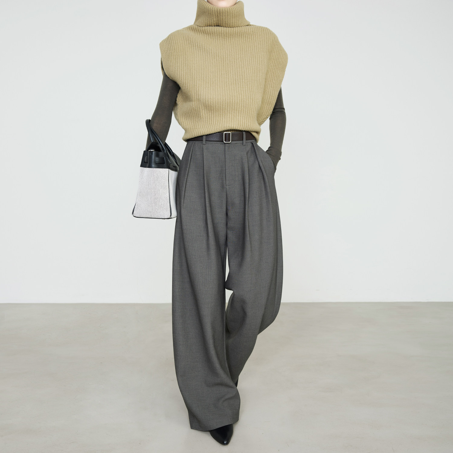 夏莫卡琥珀流光新色系通勤阔腿裤