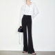 裤 夏莫卡黑色喇叭裤 加长7446 显瘦超模裤 垂感西装 女弹力修身 微喇裤