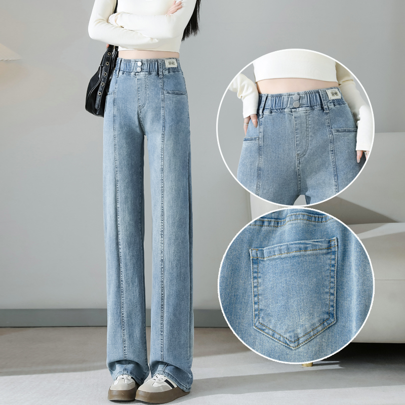 浅色牛仔直筒裤女春秋2025新