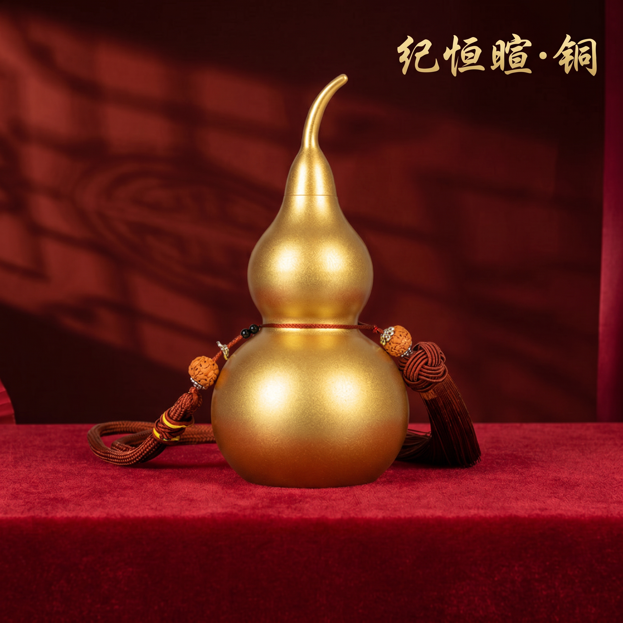 纯黄铜葫芦摆件家居风水传统工艺品金色招财吉祥桌面装饰乔迁送礼