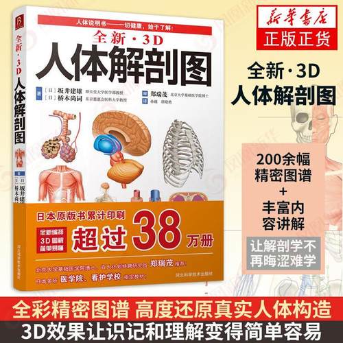 全新3D人体解剖图 人体肌肉解剖运动解剖学断层局部解剖学图谱解剖书教材卫生解剖生理学专业基础医学书医