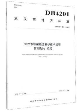 武汉市桥梁隧道养护技术规程第1部分桥梁(DB4201\T581.1-2019)/武汉市地方标准
