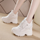 女2025秋冬新款 女鞋 爆款 10CM内增高老爹鞋 厚底松糕显瘦休闲小白鞋