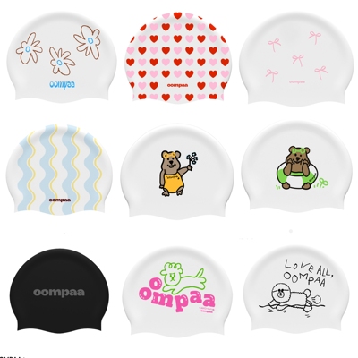 韩国oompaa品牌防水硅胶游泳帽