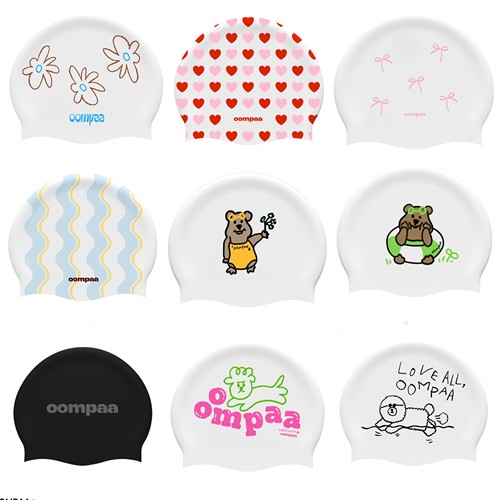 韩国oompaa品牌防水硅胶游泳帽