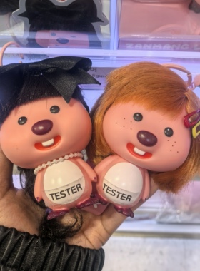 韩国loopy长头发金发挂件露比粉色小海狸钥匙扣可爱梳辫公仔挂件