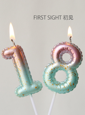 数字蜡烛高级创意风氛围感儿童周岁生日派对布置装扮蛋糕插牌插件