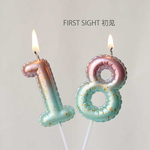 数字蜡烛高级创意风氛围感儿童周岁生日派对布置装扮蛋糕插牌插件