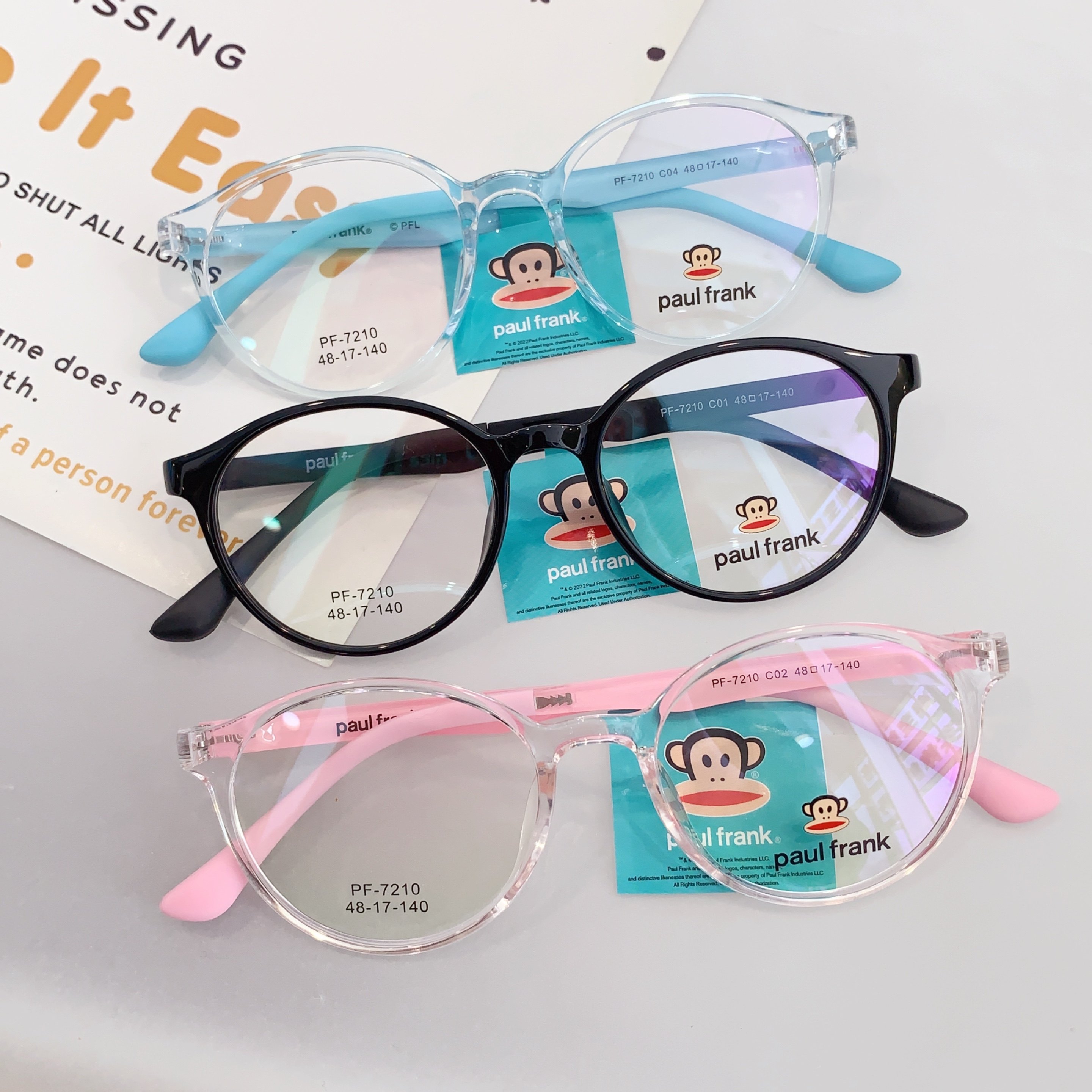 大嘴猴儿童眼镜时尚圆框超轻硅胶近视眼镜架配远视弱视近视PF7210