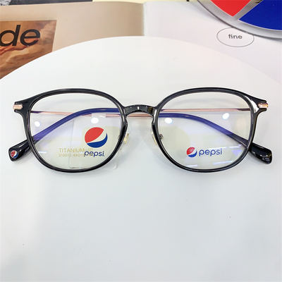 49mm百事可乐pepsi眼镜框男时尚圆框眼镜架近视镜超轻钛架310012