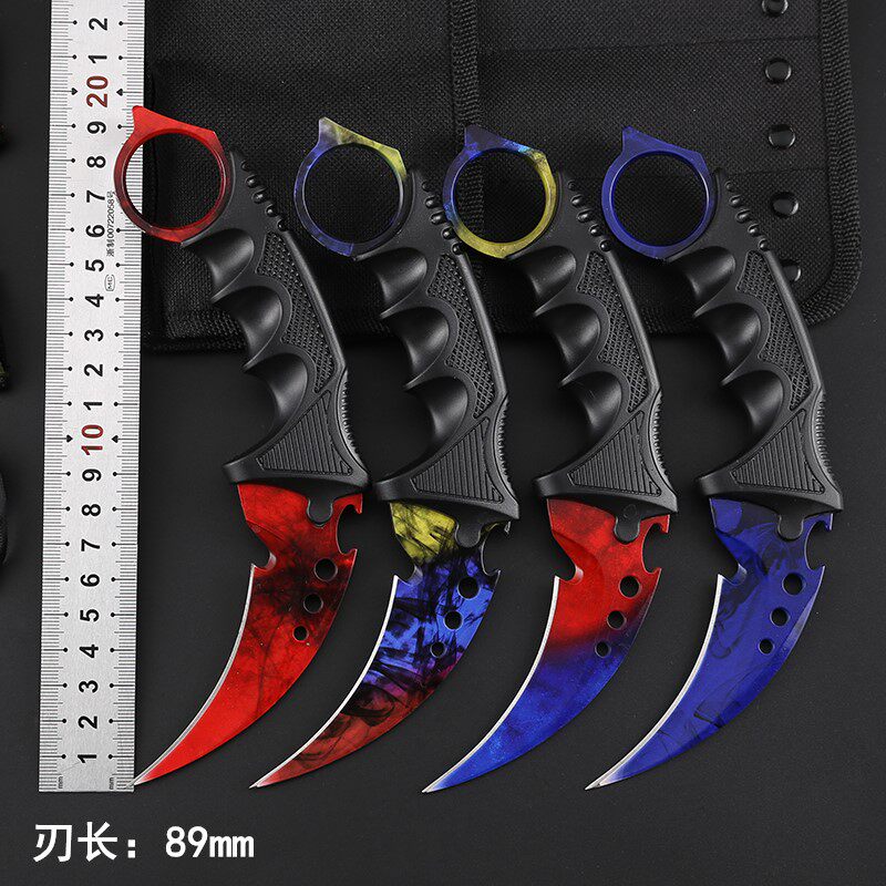 户外爪刀子特战刀直刀锋利刀具鹰爪刀防身武器开刃中国战术小弯刀