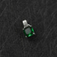 925银祖母绿锆石皇冠吊坠扣头单坠女单独项链银饰配件挂坠2 1cm
