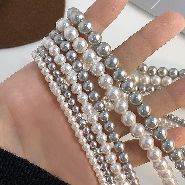 满圈正圆施家珍珠925纯银项链女