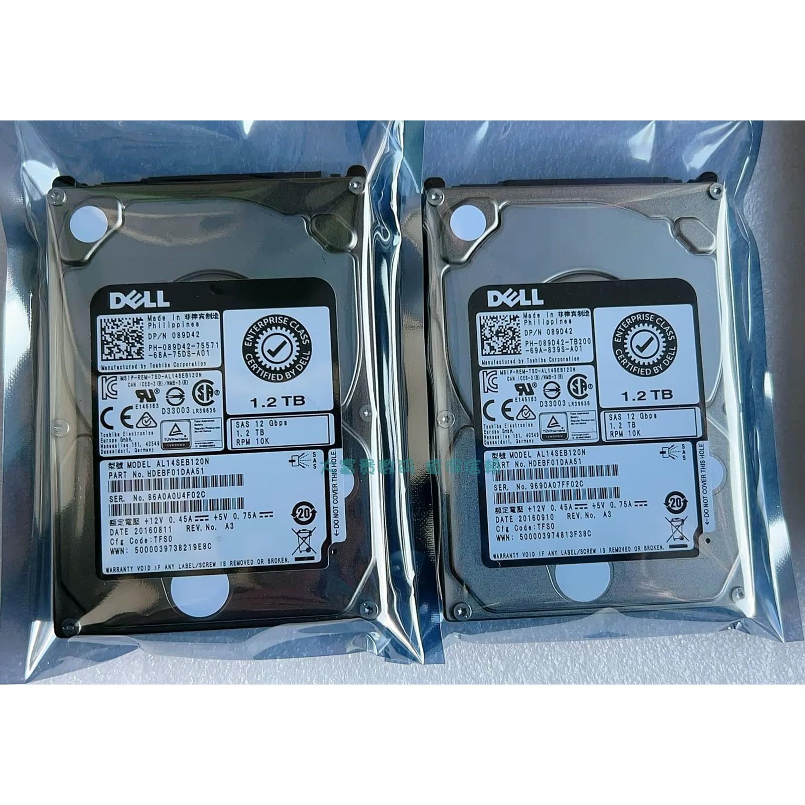 全新 Dell/戴尔 089D42 AL14SEB120N 1.2TB/10K/SAS/2.5英寸 硬盘