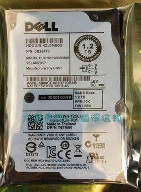 全新 0通电 DELL 0T6TWN 1.2T 10K 2.5 SAS HUC101212CSS600 硬盘