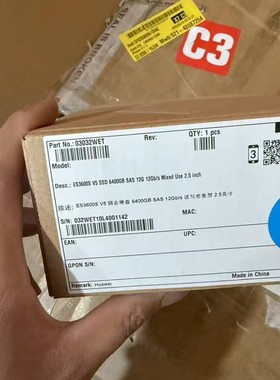 全新 原盒 华为 ES3600S V5 6.4T SAS SSD 03032WET 02312FRT硬盘