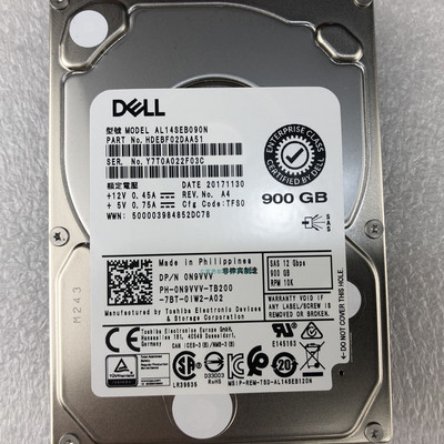 全新 戴尔/Dell 900G SAS 10K  N9VVV AL14SEB090N 硬盘 0N9VVV