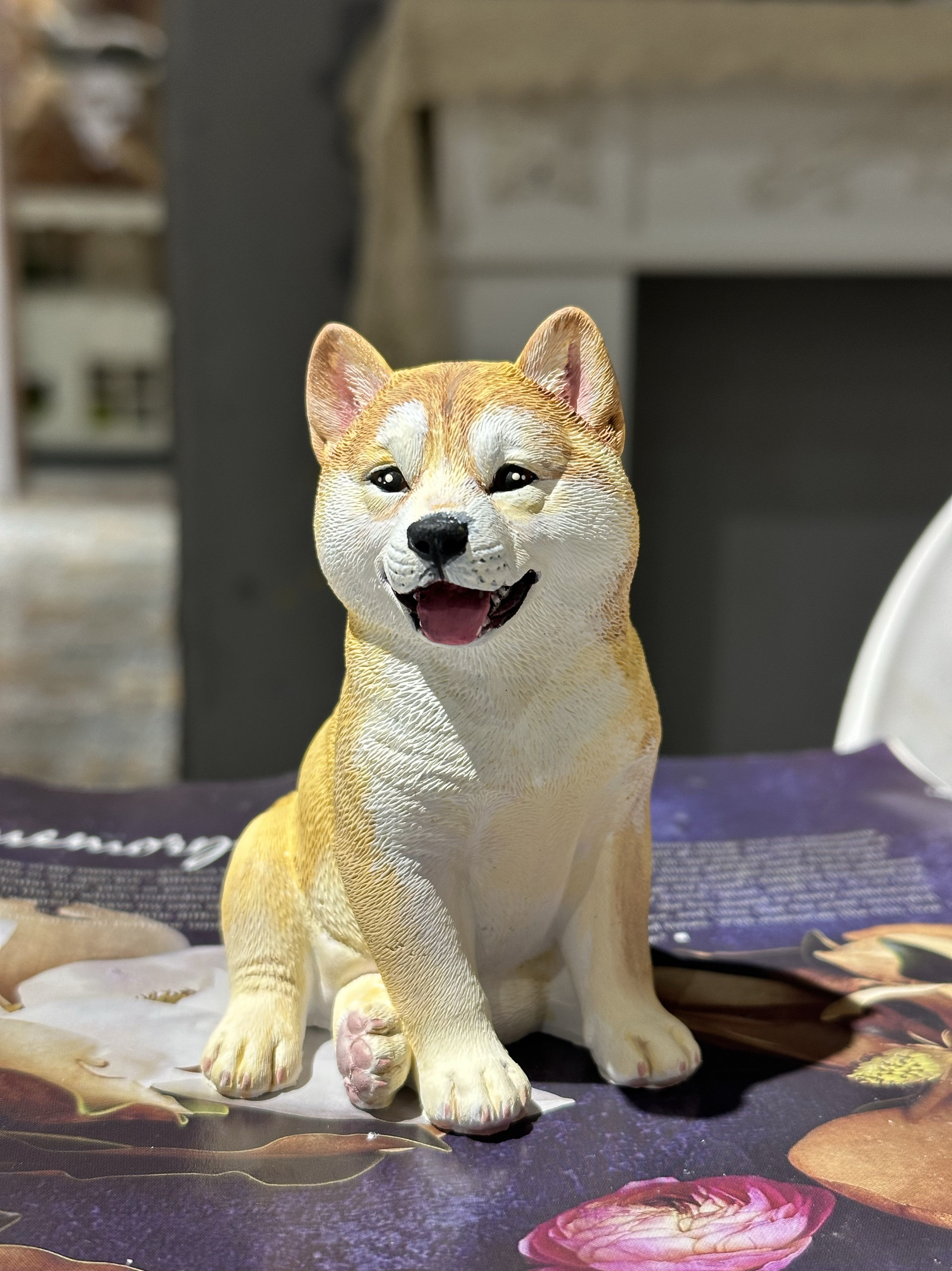 柴犬落地摆件扩香石/定制柴犬香薰石膏/入户香薰材料/黑色黄色