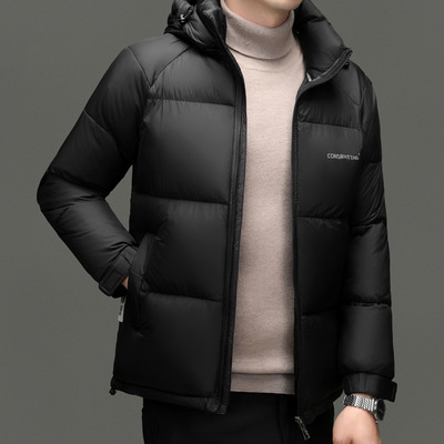 男连帽可拆棉衣2025冬季新款中年人棉服加厚保暖棉袄爸爸装外套