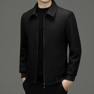 百搭潮 2025毛呢大衣男士 高档外套秋春冬季 新款 厚呢子翻领夹克男装