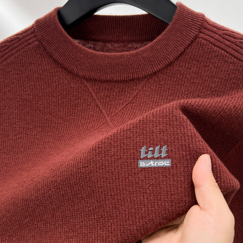 加厚纯羊毛衫男半高领打底衫2025秋冬新款宽松大码针织衫毛衣