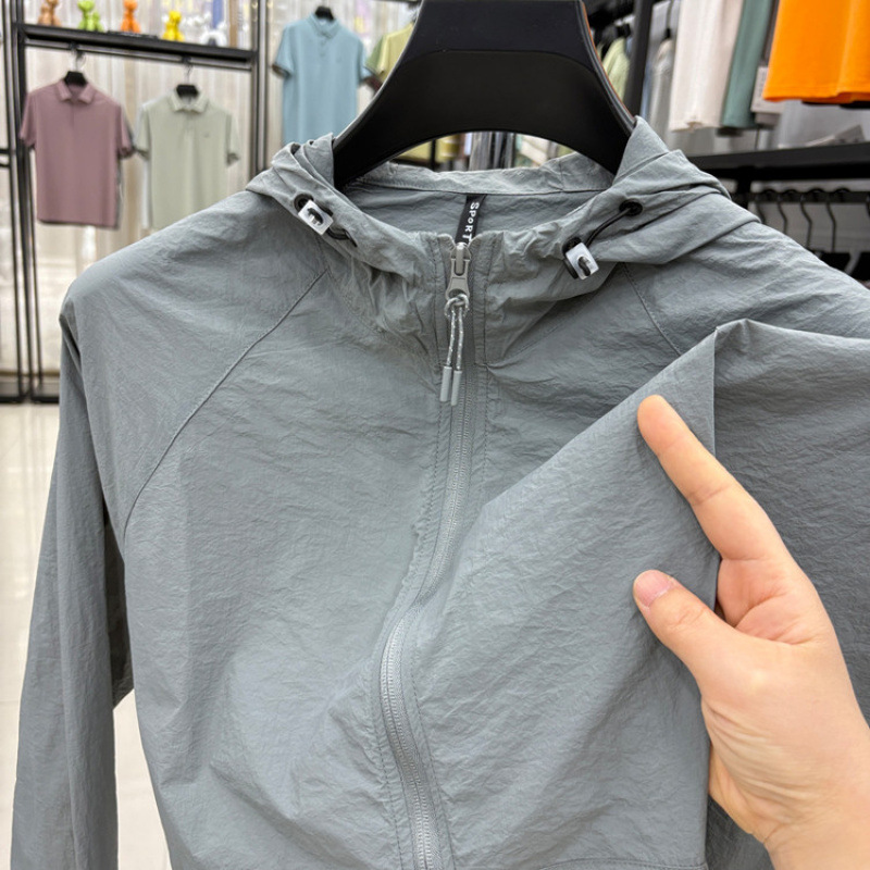 2025夏季衣男装新品时尚连帽男新款钓鱼服户外登山服跑步服