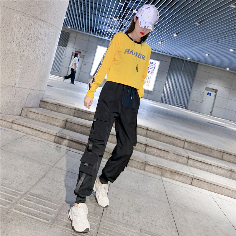 秋季跳鬼曳步舞衣服装运动服休闲套装2025年新款女潮牌时尚工装裤,女装/女士精品,休闲运动套装,淘宝优惠券,粉丝福利购,淘宝优惠卷