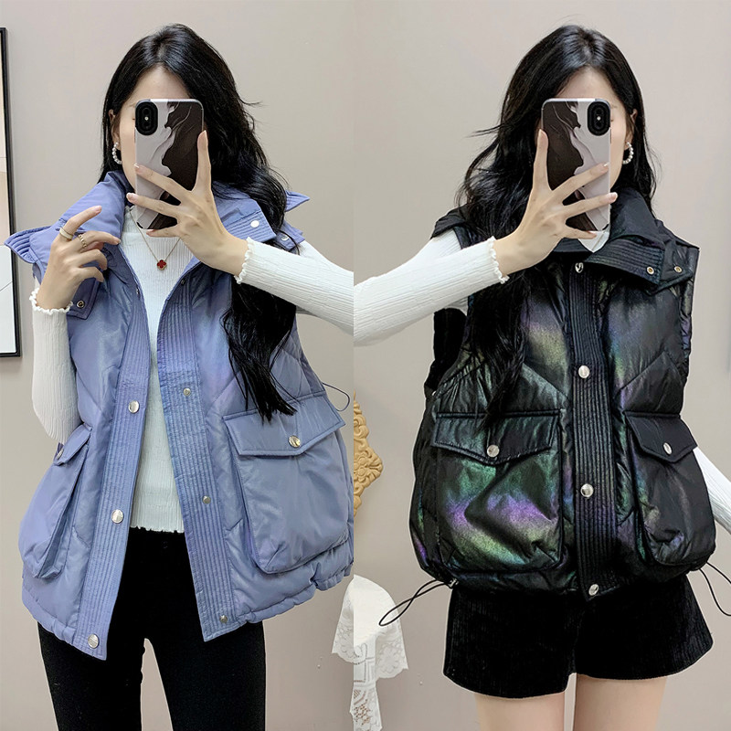 高端学院羽绒服马夹女短外套