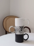 Niceone Nordic ins ins wind nice cup cup black и отбеливающие чернила керамическая кофейная кофейная чашка чашка круглой ручки дизайн