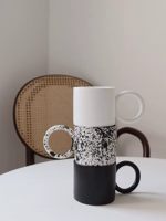 Niceone Nordic ins ins wind nice cup cup black и отбеливающие чернила керамическая кофейная кофейная чашка чашка круглой ручки дизайн