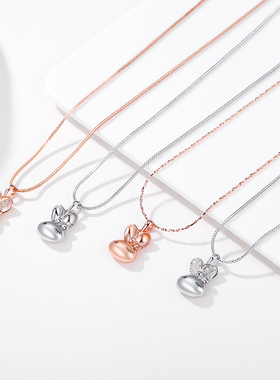 【礼盒包装】伊泰莲娜项链女小动物短链可爱兔子锁骨链S925银饰