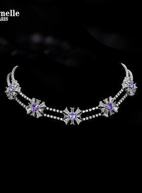 Eternelle法国永恒原创薰衣草颈链choker女高级感锁骨链闺蜜礼物