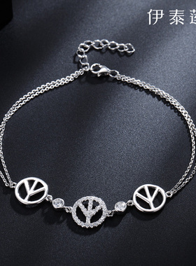 伊泰莲娜银手链女简约日韩版