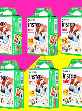 富士拍立得3寸相纸胶片7+/11/90白边 彩边mini相纸