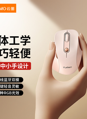 云墨无线蓝牙鼠标双模静音小手可充台式电脑电笔记本办公便携小巧