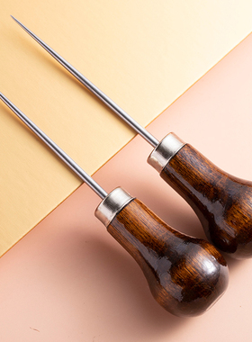 葫芦形实心全钢锥子针手工打孔修鞋补鞋直锥缝纫木柄锥子上鞋工具