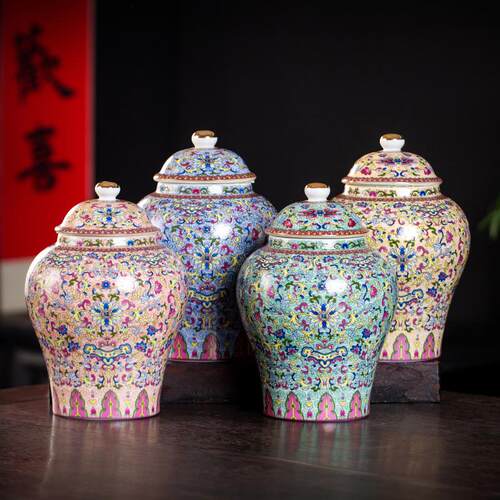 青花陶瓷密封罐将军罐茶叶罐防潮