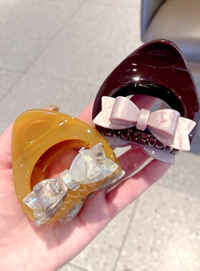 醋酸蝴蝶结鲨鱼夹后脑勺盘发