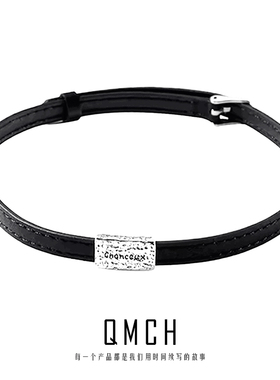 不掉色黑色皮绳项圈颈链choker