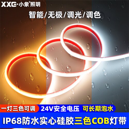 小象24VCOB灯带三色变光户外防水