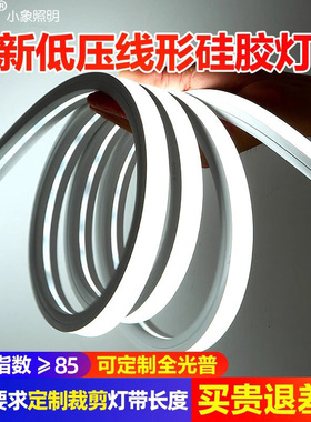 嵌入式硅胶灯带LED霓虹灯24V低压12线形灯条柔性软胶灯槽户外防水