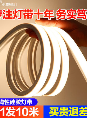 led柔性硅胶灯带条软套管12V低压24防水220v嵌入式线形灯客厅吊顶