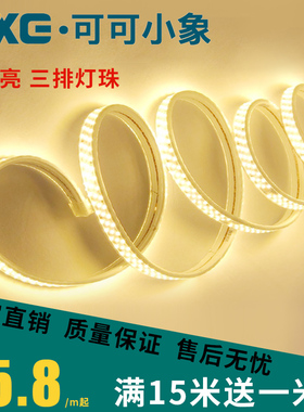 超亮高亮led灯带三排2835 户外防水装饰线灯光带220v双排灯条灯管