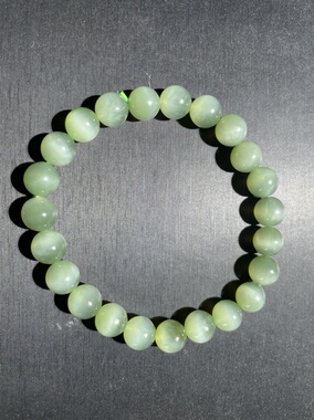 俄罗斯碧玉卡8猫眼手串