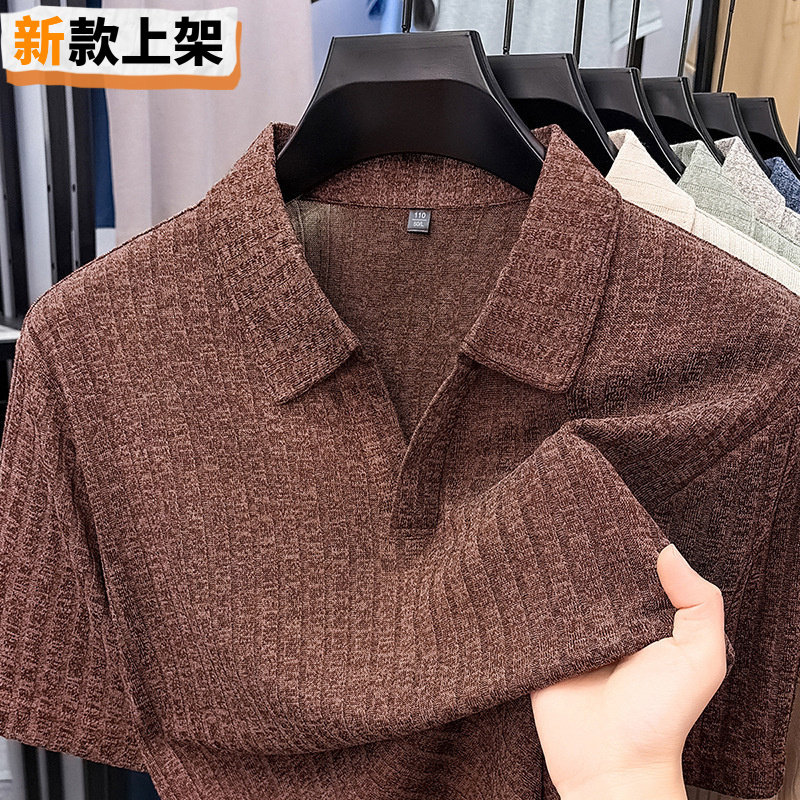 利郎海鸥剪刀V领老钱风夏季男士