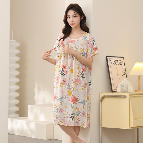 绵绸家居服薄款短袖女士夏季