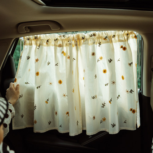 全棉侧窗吸盘遮阳隐私帘