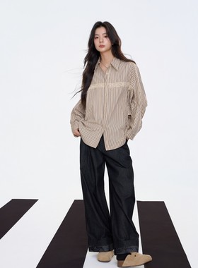 Aimme sparrow25秋冬琥珀流光蕾丝刺绣衬衫蕾丝牛仔裤时尚